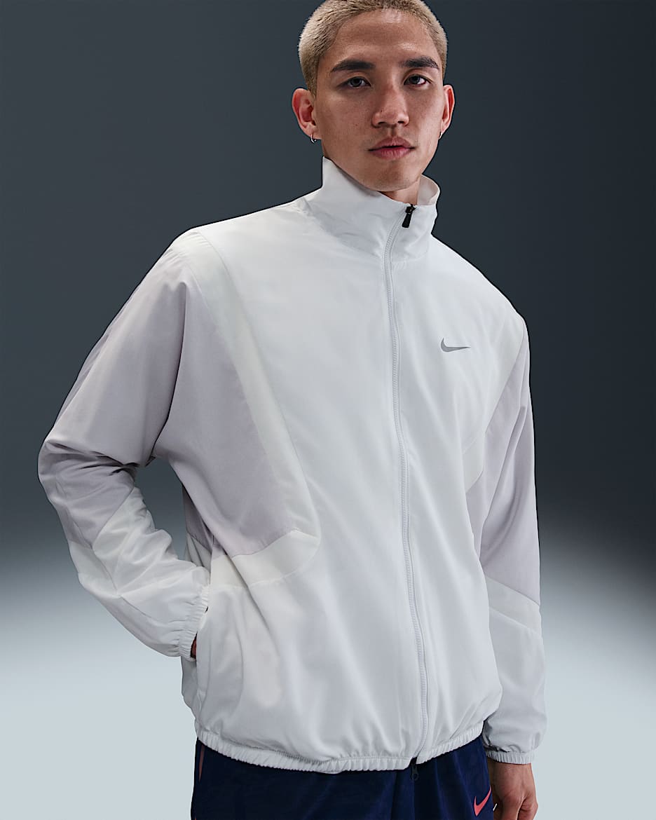 Nike Icon Men's Woven Basketball Jacket - Summit White/Vast Grey/Sail