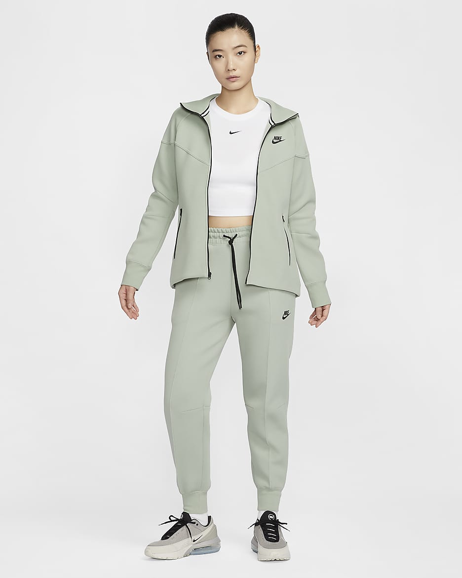 Nike Sportswear Tech Fleece Windrunner 女款全長式拉鍊連帽上衣 - Jade Horizon/黑色