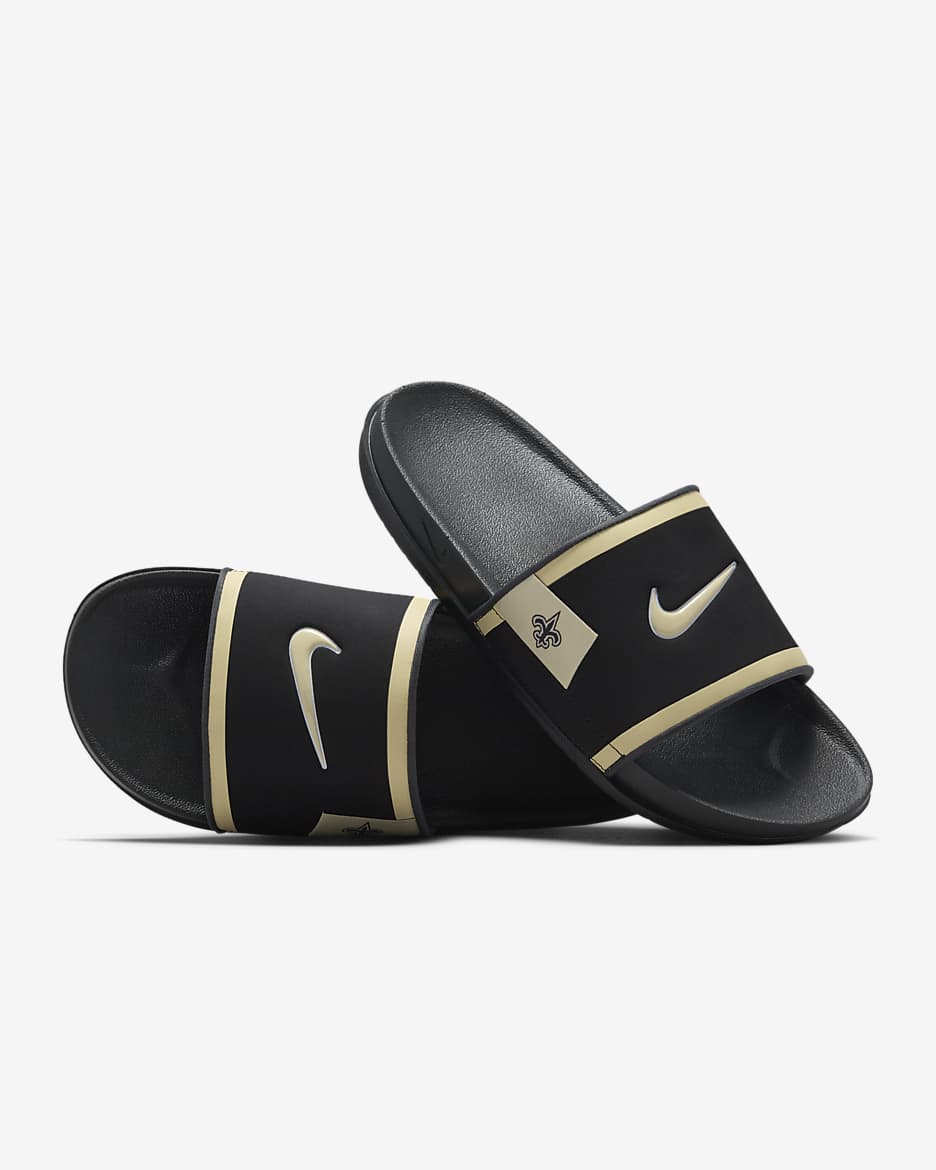 Nike Offcourt (New Orleans Saints) Offcourt Slides - Black/Dark Smoke Grey/Team Gold