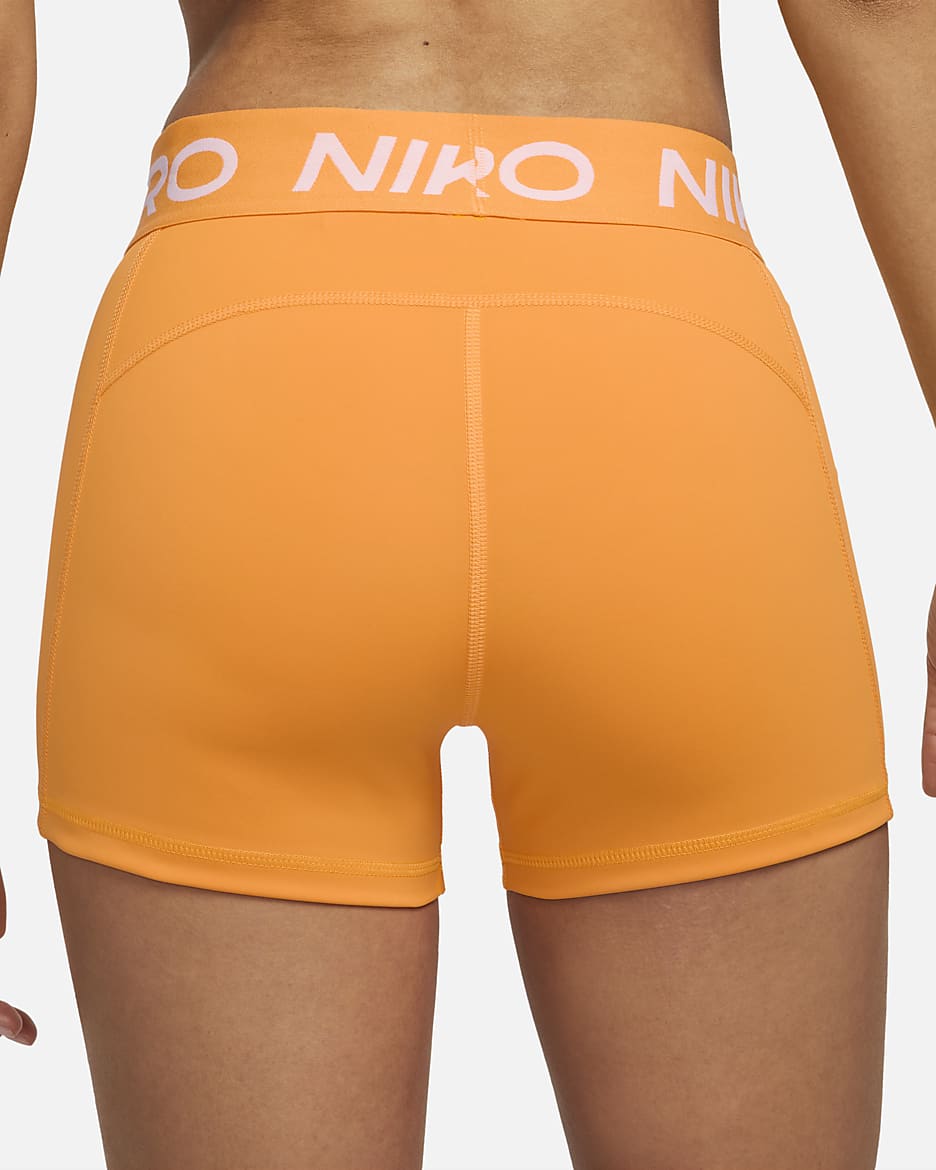 Nike Pro Women's 3" Shorts - Vivid Orange/White