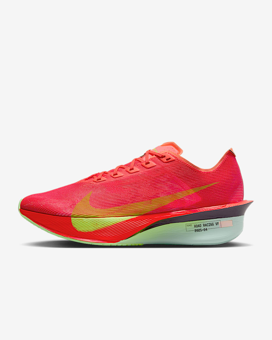Nike Vaporfly 4 Men's Road Racing Shoes - Bright Crimson/Mint Foam/Cave Purple/Lime Blast