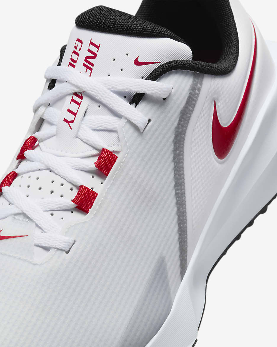 Nike Infinity G NN Golf Shoes (Wide) - White/Pure Platinum/Black/University Red