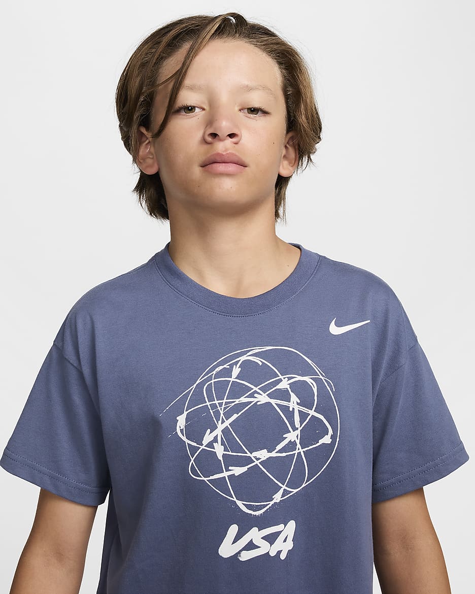 USA Big Kids' Nike Breaking Max90 T-Shirt - Diffused Blue