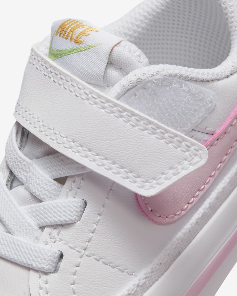 NikeCourt Legacy Baby/Toddler Shoes - White/Sesame/Honeydew/Pink Foam