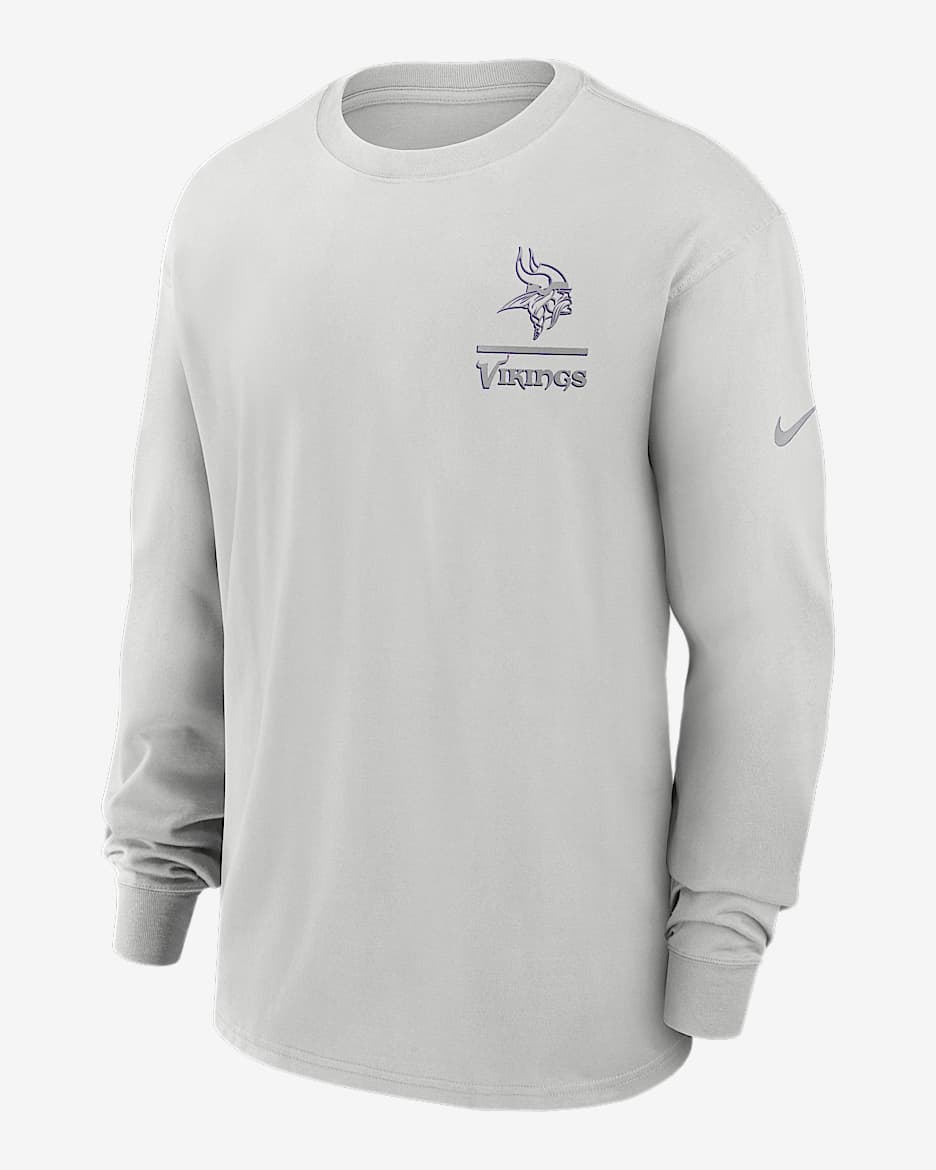Minnesota Vikings Essential Heavy Max90 Men's Nike NFL Long-Sleeve T-Shirt - Grey