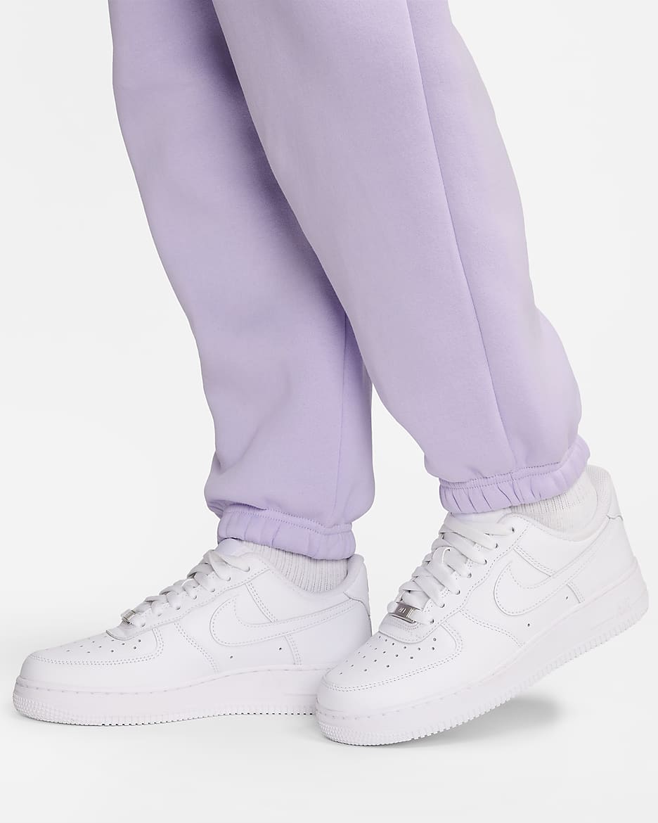 Nike Sportswear Phoenix Fleece Women's High-Waisted Oversized Tracksuit Bottoms - Violet Mist/Sail