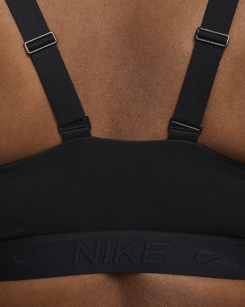 Brassière de sport réglable rembourrée à maintien normal Nike Indy pour femme - Noir/Noir/Noir