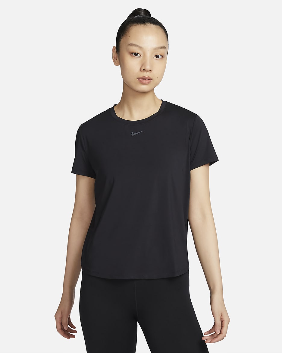 ナイキ ワン クラシック ウィメンズ Dri-FIT ショートスリーブ トップ - ブラック/ブラック