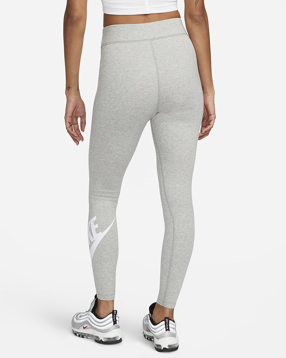 Nike Sportswear Classics Women's High-Waisted Graphic Leggings - Dark Grey Heather/White