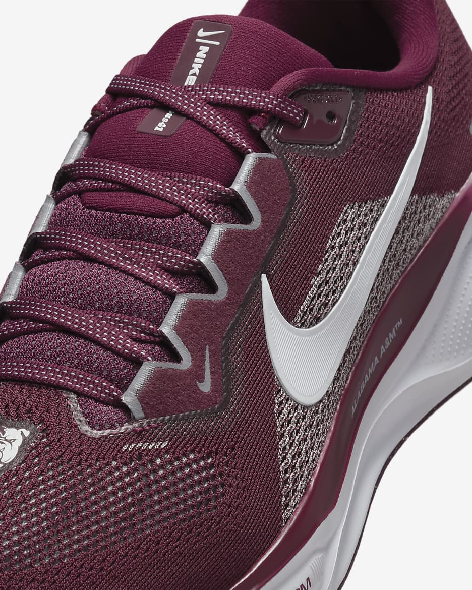 Alabama A&M Pegasus 41 Men's Nike College Road Running Shoes - Deep Maroon/White/Wolf Grey/White