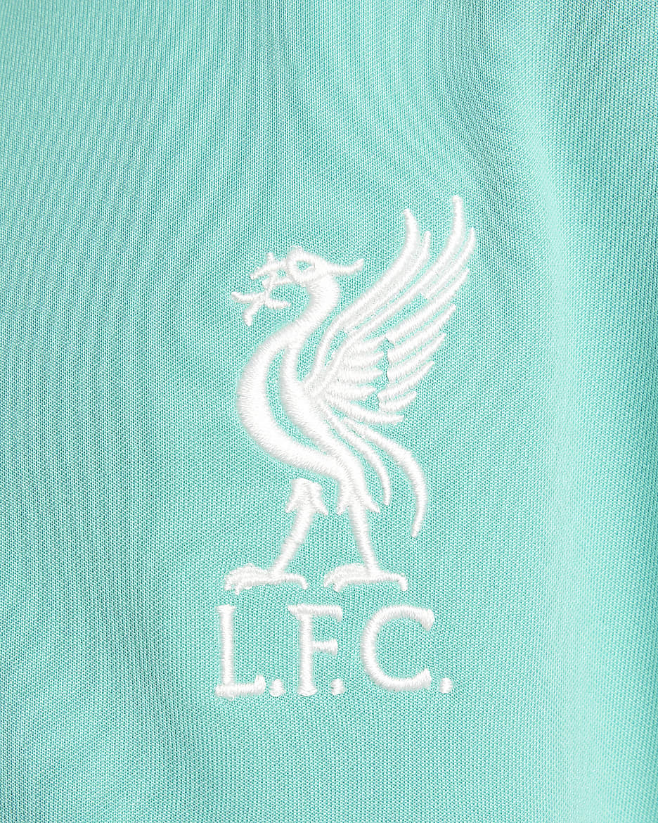 Liverpool FC Academy Pro Nike Dri-FIT voetbalvolksliedjack voor kids - Washed Teal/Zwart/Sail