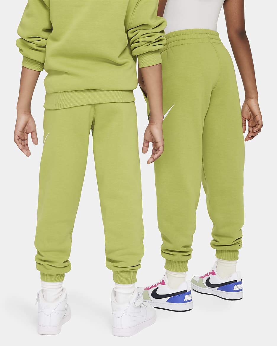 Nike Club Fleece Big Kids' Joggers - Pear/White/Cargo Khaki