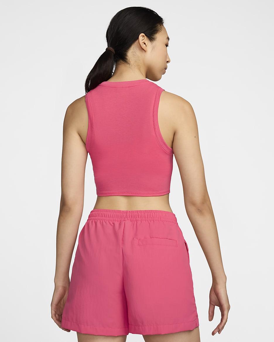 Nike Sportswear Essentials Women's Ribbed Cropped Tank - Aster Pink/Sail