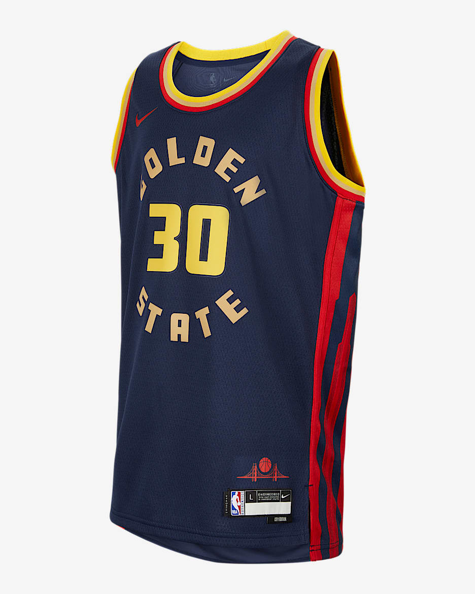 Maglia Stephen Curry Golden State Warriors 2024/25 City Edition Nike Dri-FIT NBA Swingman – Ragazzo/a - College Navy