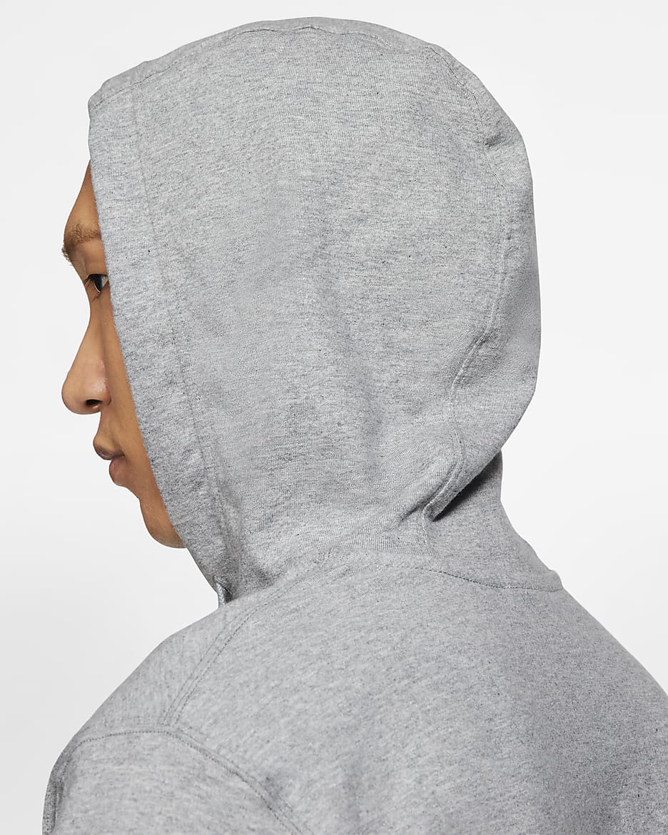 Nike Sportswear Club Men's Jersey Pullover Hoodie - Dark Grey Heather/White