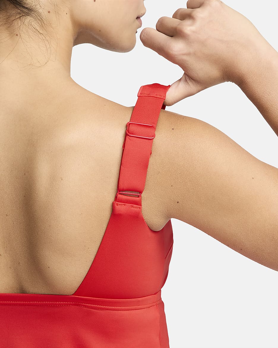 Top de traje de baño para mujer Nike Tankini - Carmesí claro