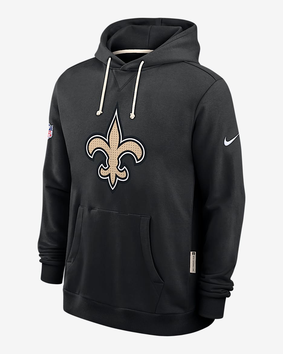 New Orleans Saints Initial Home Sideline Men's Nike Dri-FIT NFL Pullover Hoodie - Black
