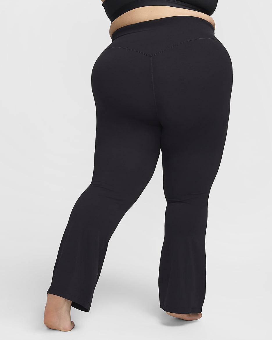 Nike Zenvy Women's High-Waisted Flared Leggings (Plus Size) - Black/Black