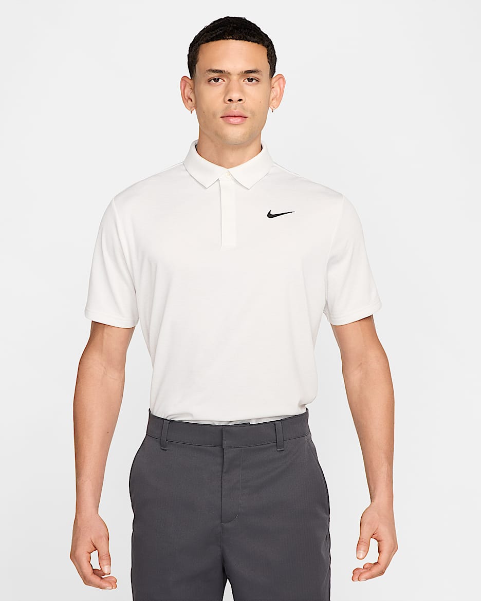 Nike Tour Men's Dri-FIT Jacquard Golf Polo - Pale Ivory/Photon Dust/Black