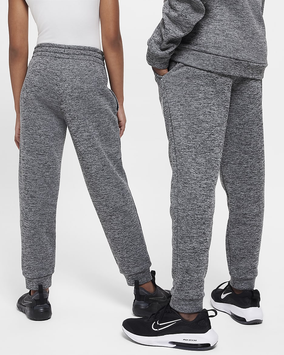 Nike Multi Stain Repel Older Kids' Therma-FIT Joggers - Black/Light Smoke Grey/Heather/White