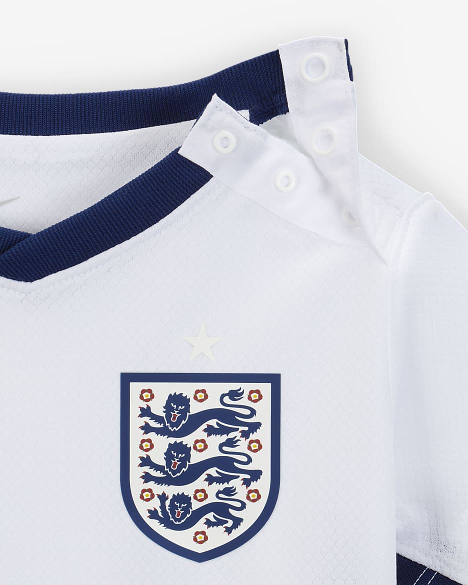 England 2024/25 Stadium Home Baby/Toddler Nike Football Replica 3-Piece Kit - White/Blue Void