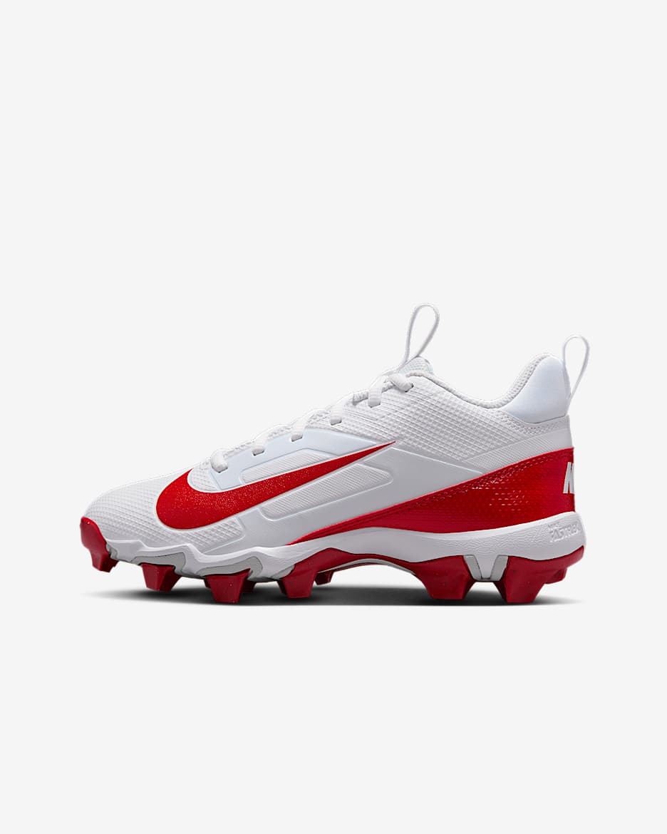 Nike Alpha Menace 4 Shark Big Kids' Football Cleats - White/University Red/Photon Dust/University Red