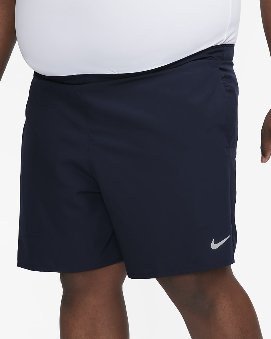 Nike Challenger Dri-FIT 2-in-1-Laufshorts für Herren (ca. 18 cm) - Obsidian/Obsidian/Schwarz