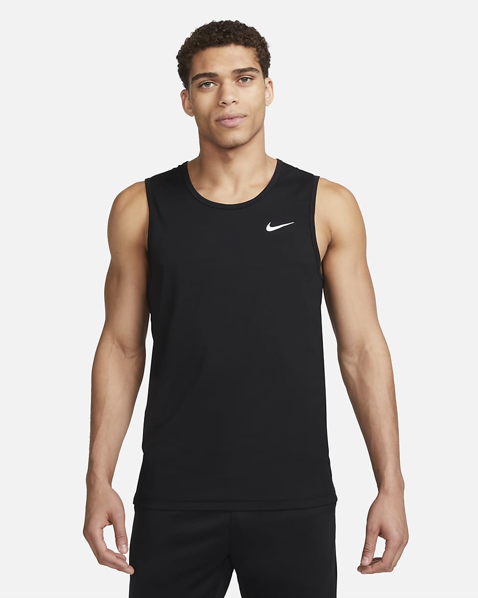 Nike Dri-FIT Hyverse Camiseta de tirantes de entrenamiento - Hombre - Negro/Blanco