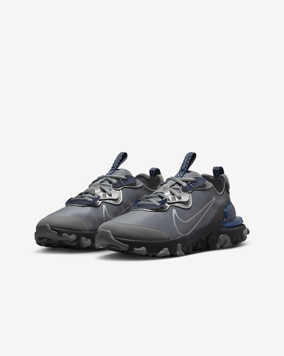 Chaussures Nike React Vision pour ado - Smoke Grey/Noir/Midnight Navy/Metallic Silver