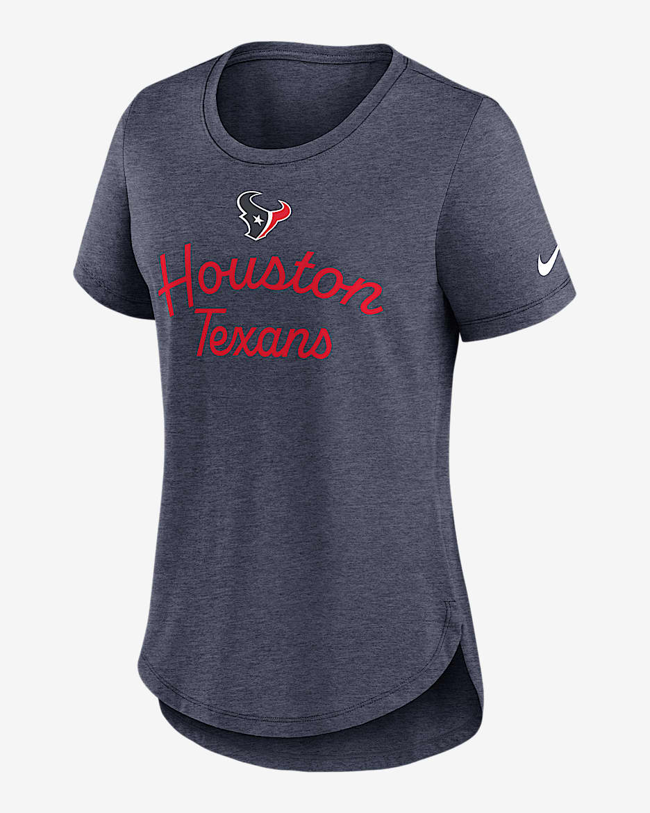 Houston Texans Script Women's Nike NFL T-Shirt - Navy
