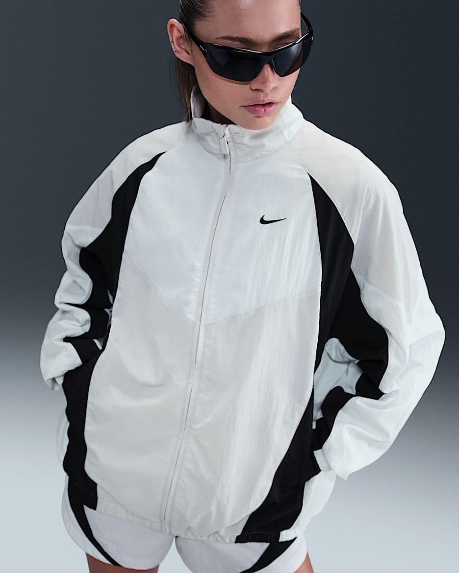 Nike Sportswear Women's Oversized Tracksuit Jacket - Vast Grey/Summit White/Black/Black