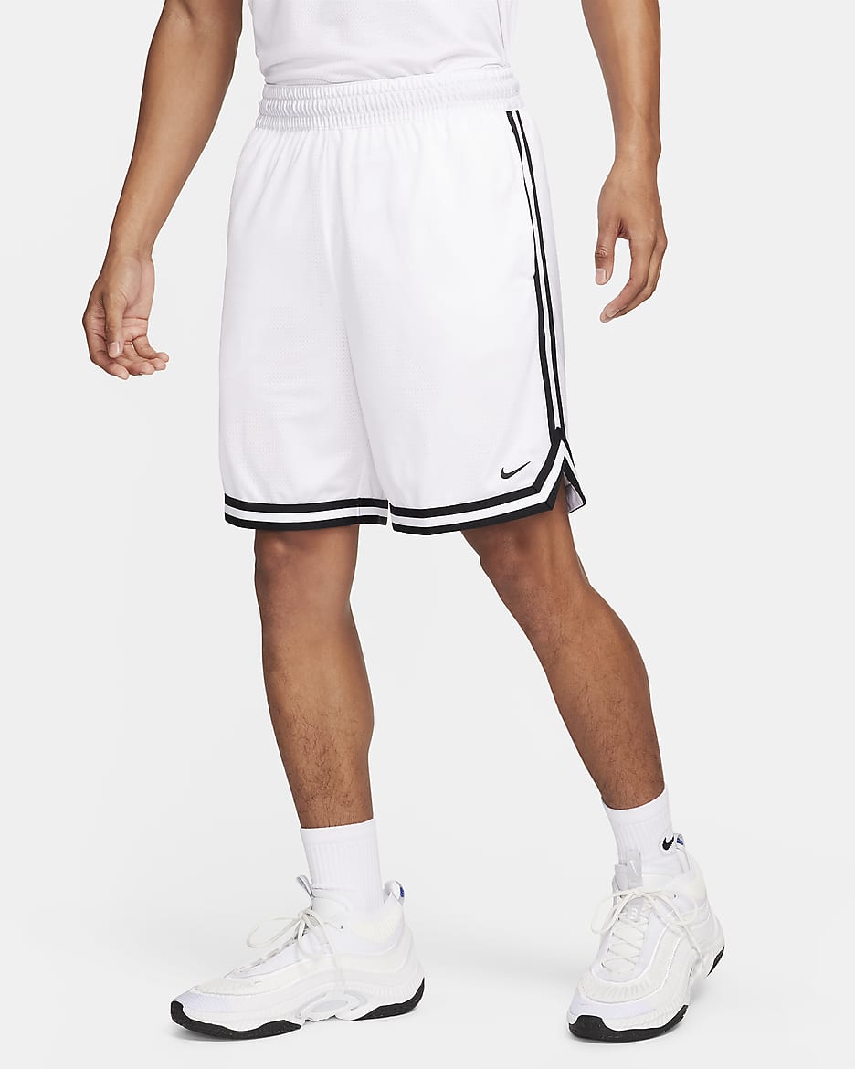 Nike DNA Men's Dri-FIT 8" Basketball Shorts - White/Black/Black