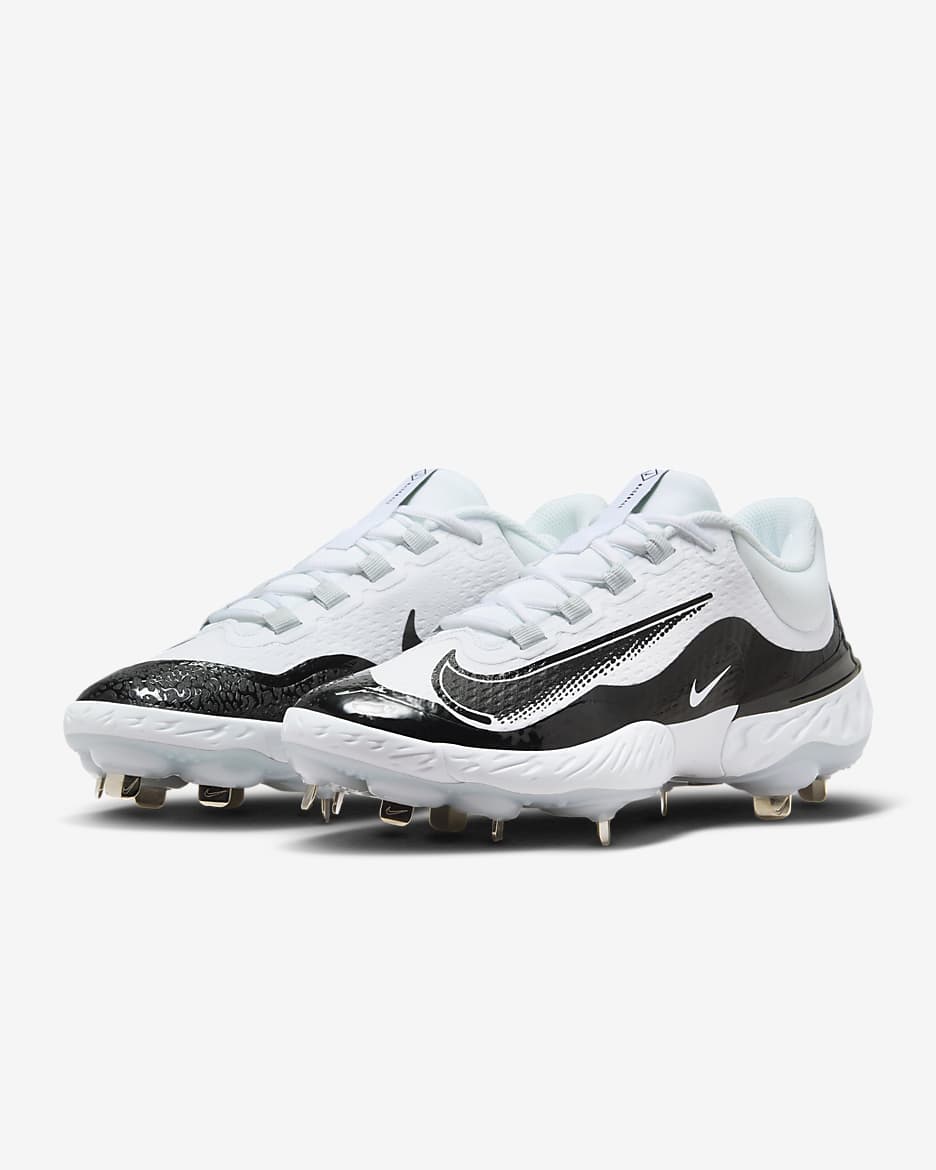 Nike Alpha Huarache Elite 4 Low Men's Baseball Cleats - White/Blue Tint/Pure Platinum/Black