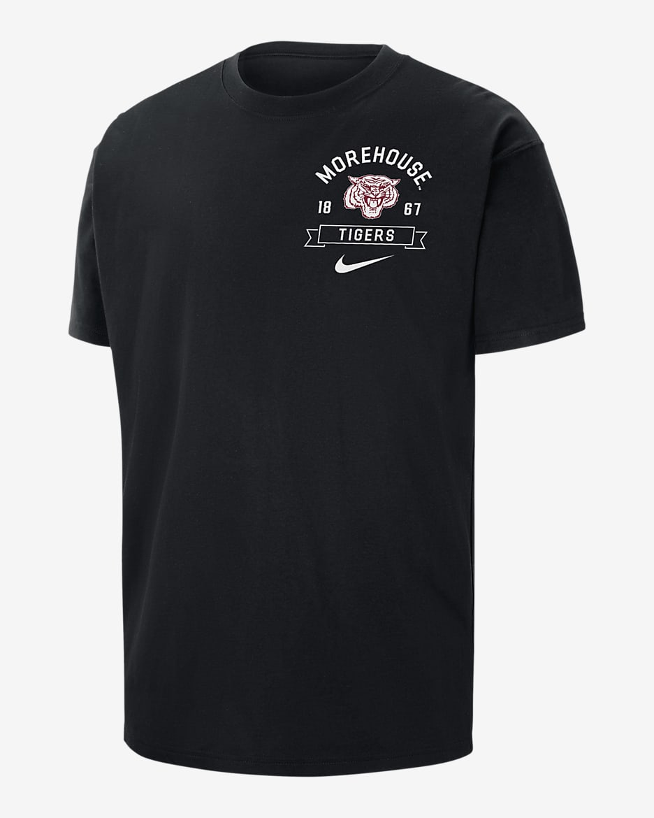 Playera universitaria Nike para hombre Morehouse Max90 - Negro