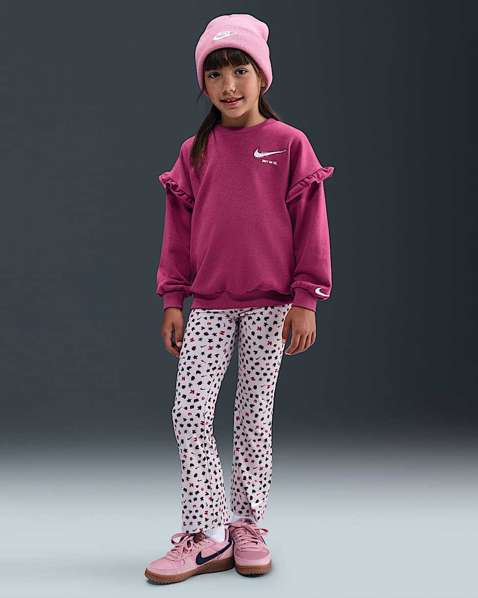 Nike Essentials Dri-FIT zweiteiliges Femme-Set mit Print (jüngere Kinder) - Platinum Violet