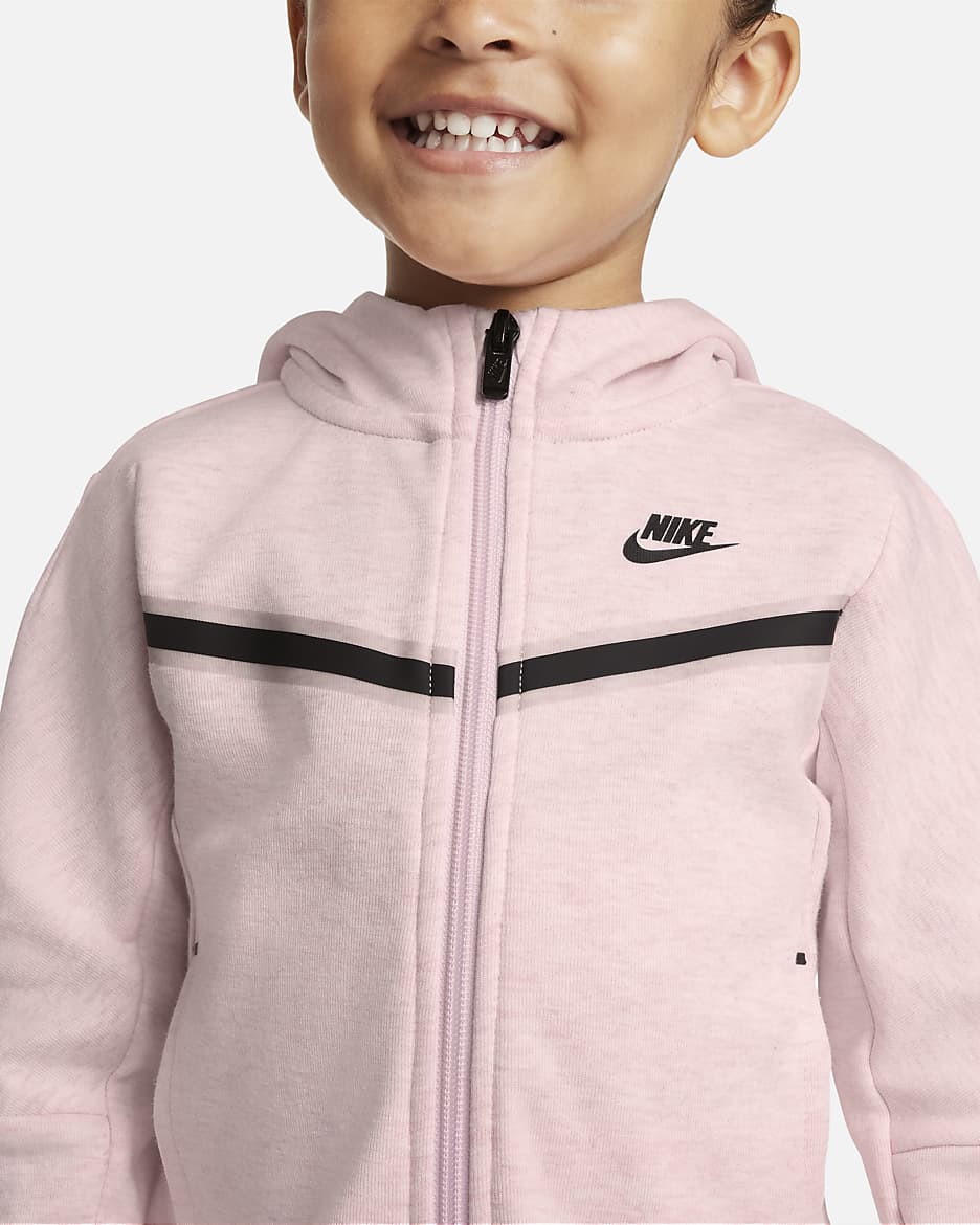 Nike Sportswear Tech Fleece Baby (12-24M) Zip Hoodie and Pants Set - Pink Foam