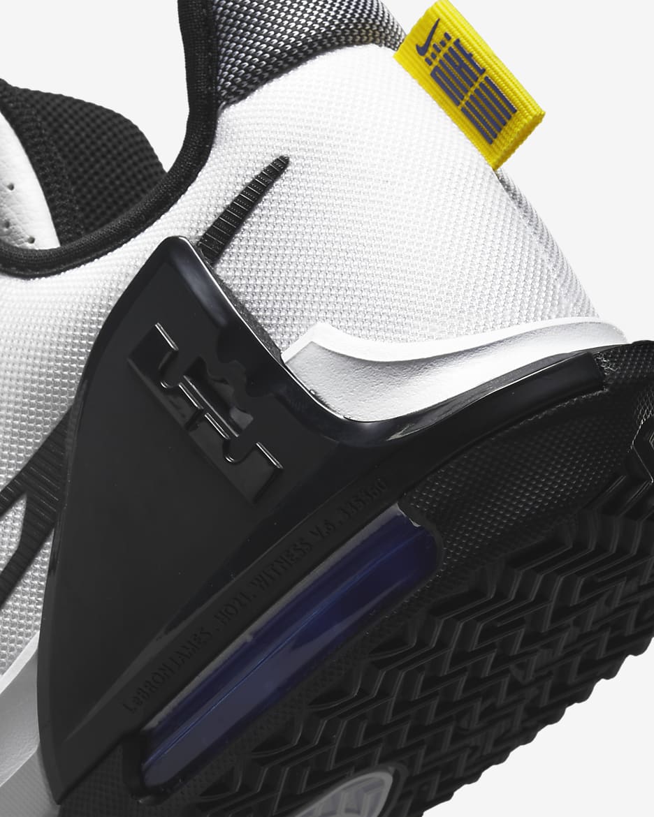 LeBron Witness 6 EP Basketball Shoes - White/Persian Violet/Yellow Strike/Black