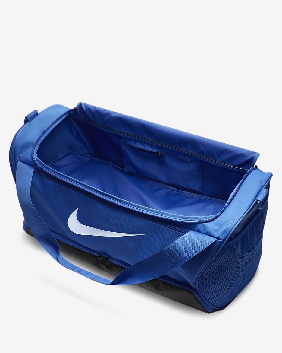 Maleta de entrenamiento Nike Brasilia 9.5 (mediana, 60L) - Royal juego/Negro/Blanco