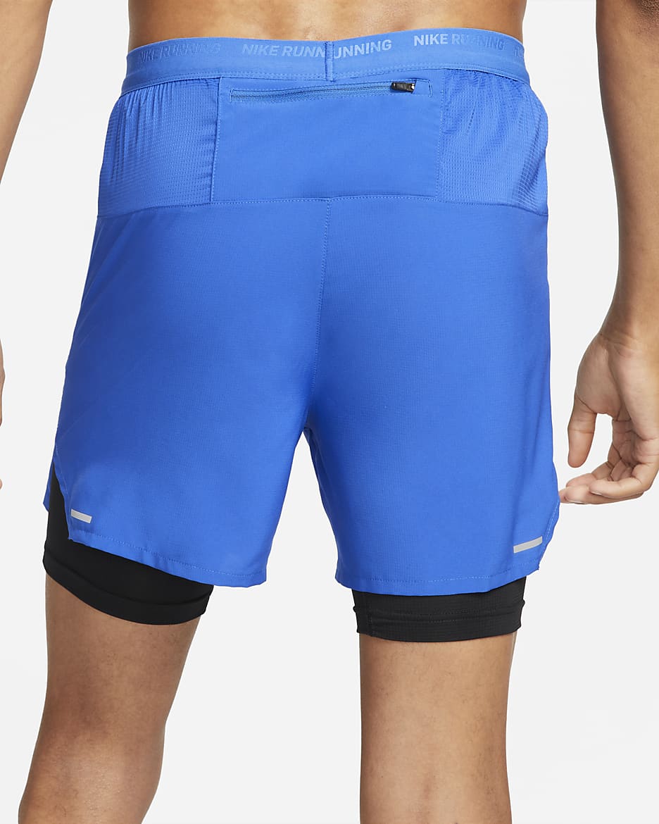 Short de running hybride Dri-FIT Nike Stride 13 cm pour homme - Game Royal/Noir/Noir