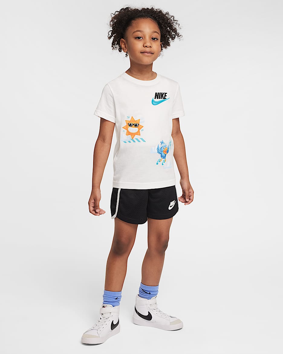 Conjunto de 2 piezas con shorts para preescolar Nike Dri-FIT - Negro