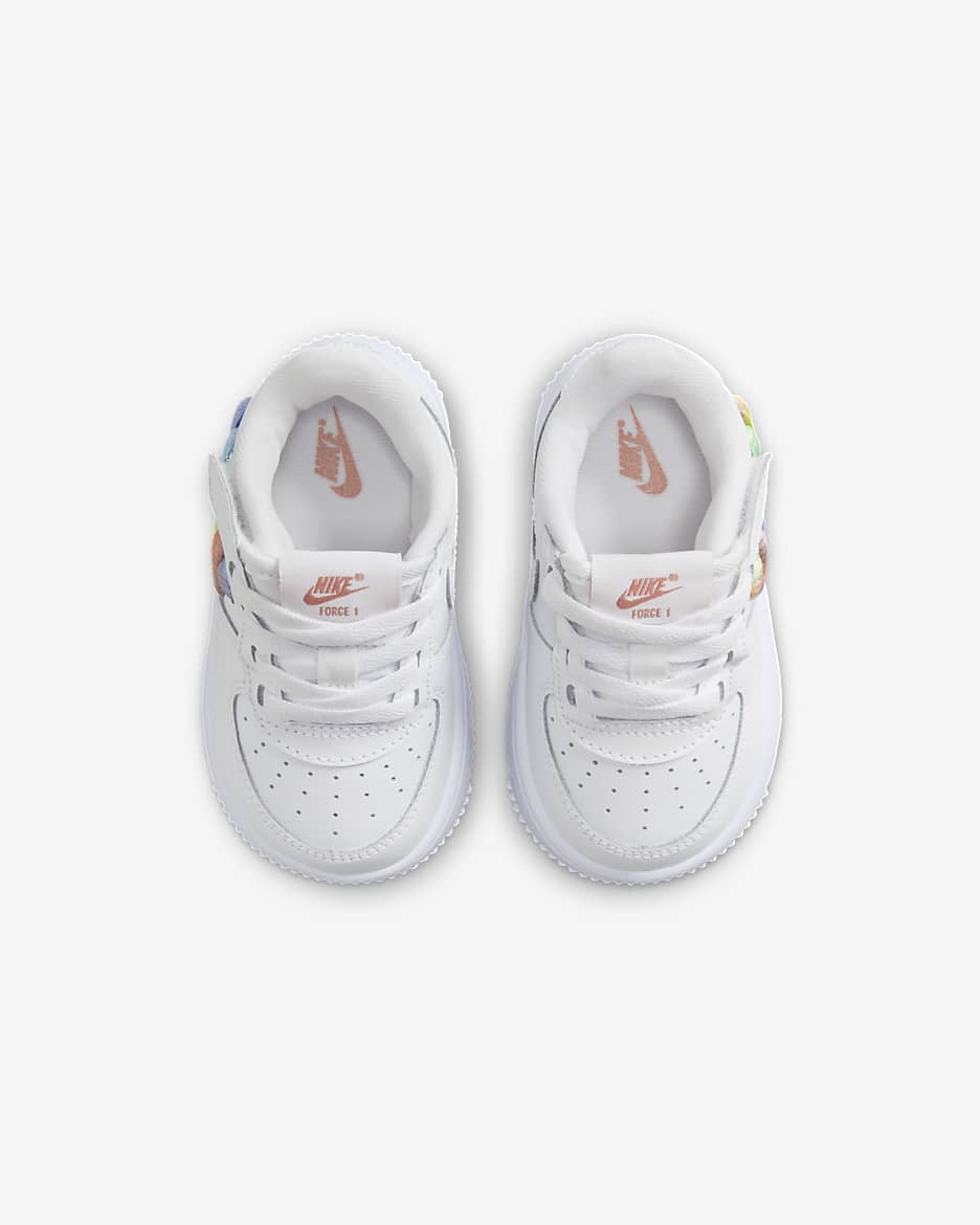 Nike Force 1 Low LV8 EasyOn Baby/Toddler Shoes - White/Terra Blush/Vapor Green/Multi-Color