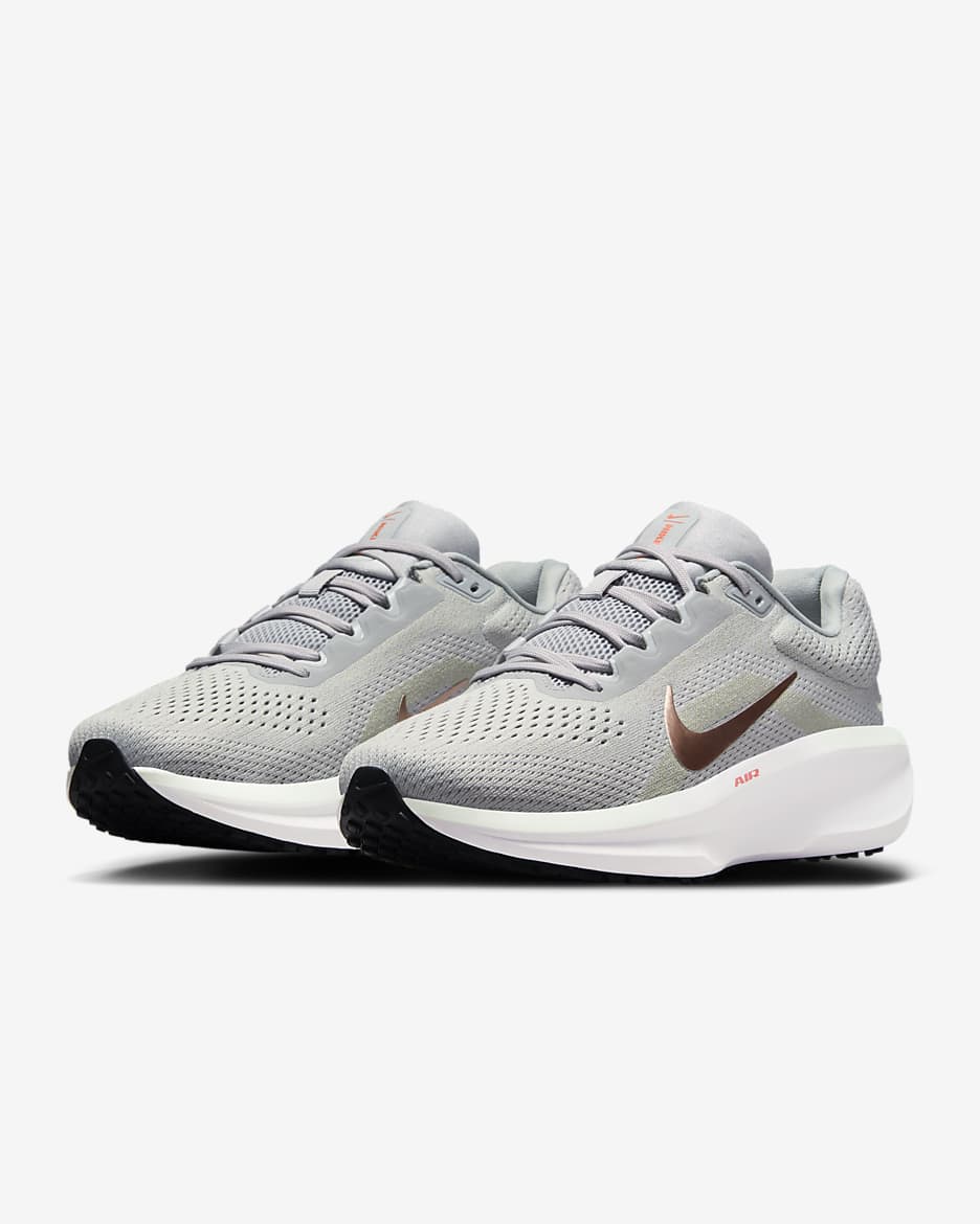 Nike Winflo 11 Women's Road Running Shoes - Wolf Grey/Olive Aura/Light Pumice/Metallic Red Bronze