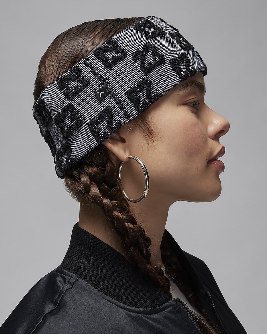 Jordan Dri-FIT Terry Headband - Black/White/Black