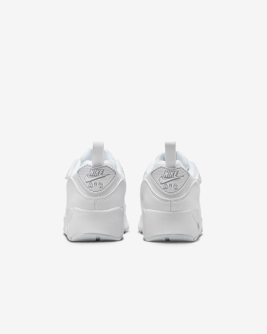 Nike Air Max 90 EasyOn Younger Kids' Shoes - White/Metallic Silver/White/White