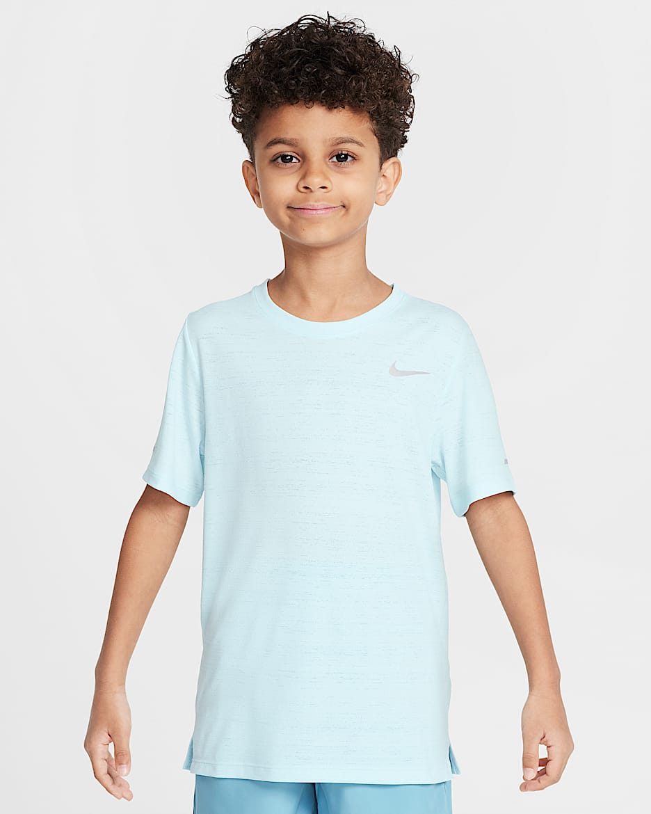 Nike Dri-FIT Miler Older Kids' (Boys') Training Top - Glacier Blue