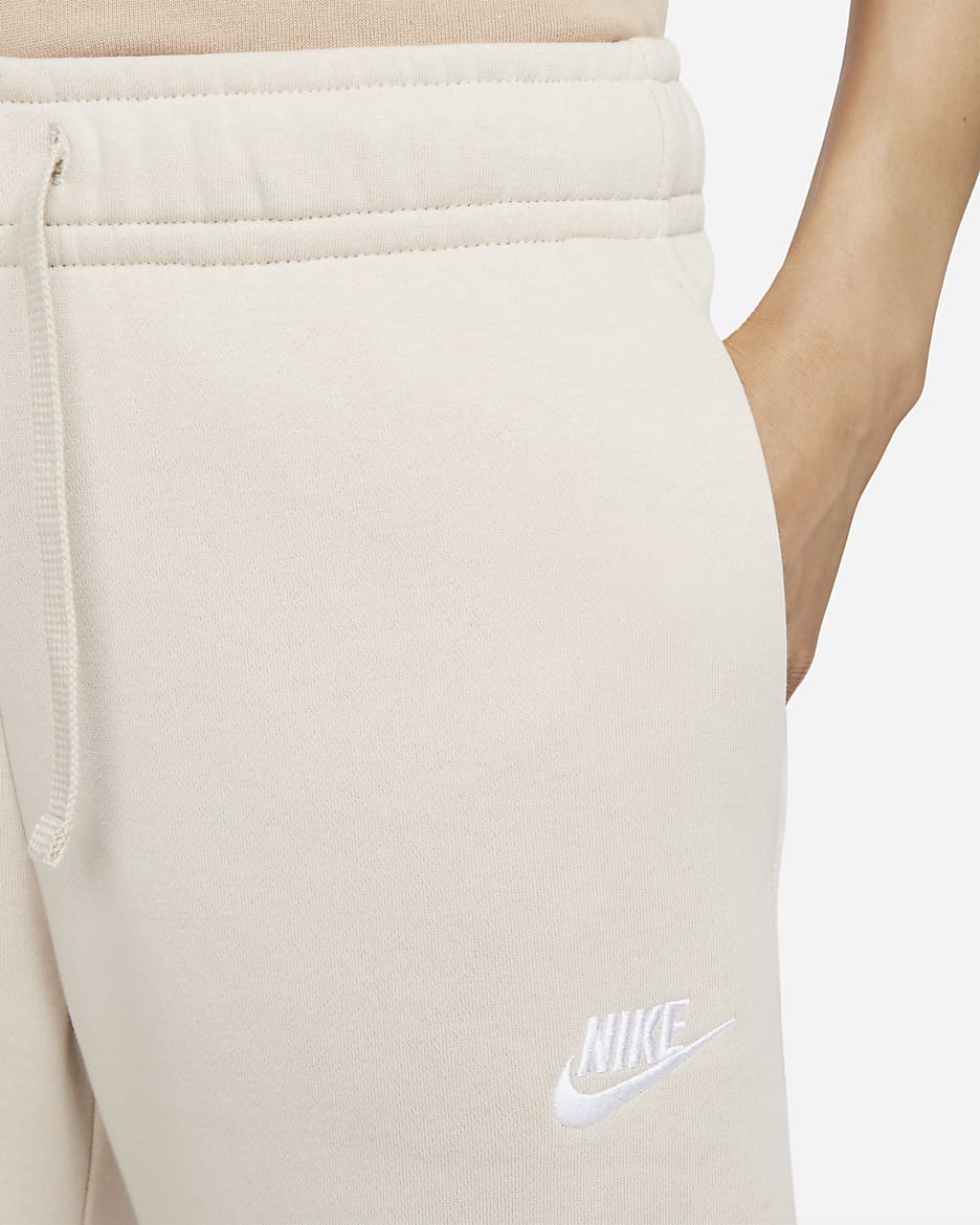 Nike Sportswear Club Fleece Women's Mid-Rise Wide-Leg Sweatpants - Sanddrift/White