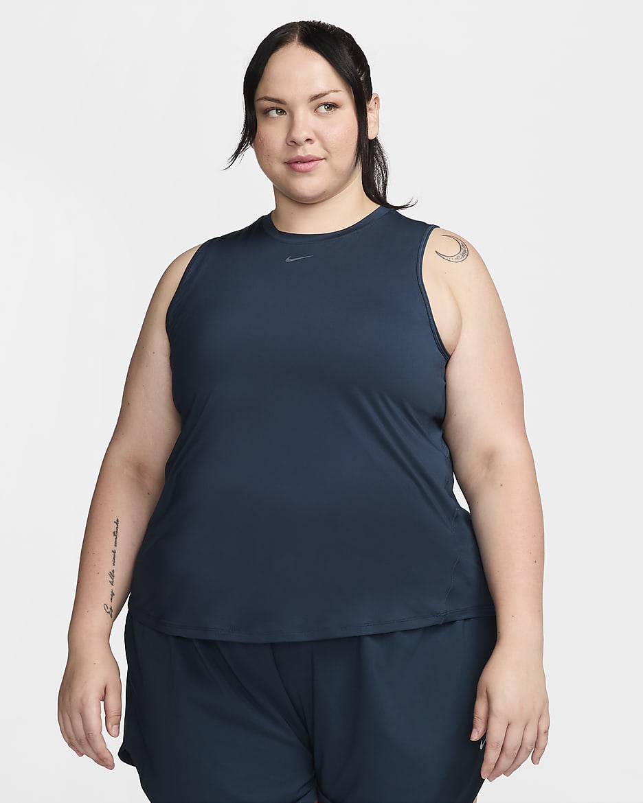 Nike One Classic Women's Dri-FIT Tank Top (Plus Size) - Armory Navy/Black