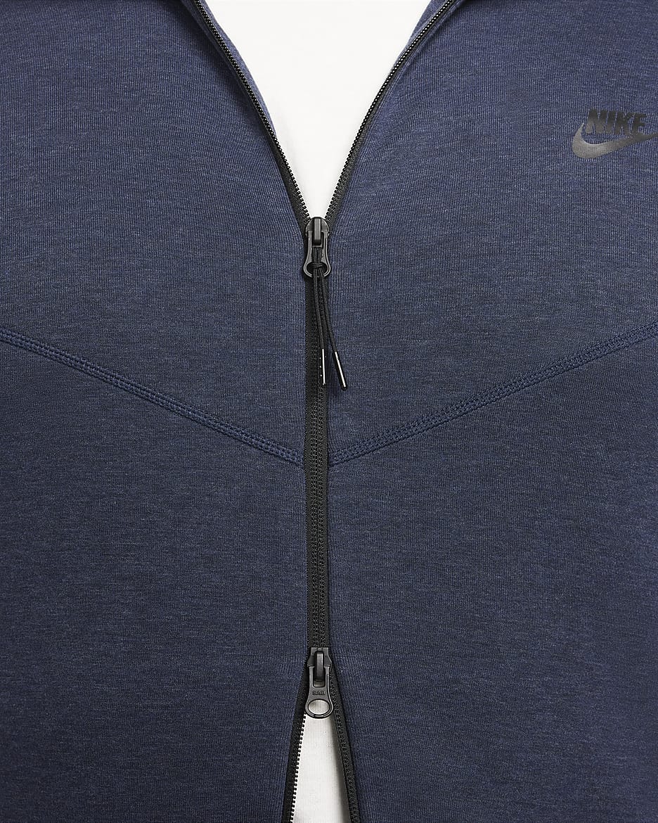 Męska bluza z kapturem i zamkiem na całej długości Nike Sportswear Tech Fleece Windrunner - Obsidian Heather/Czerń