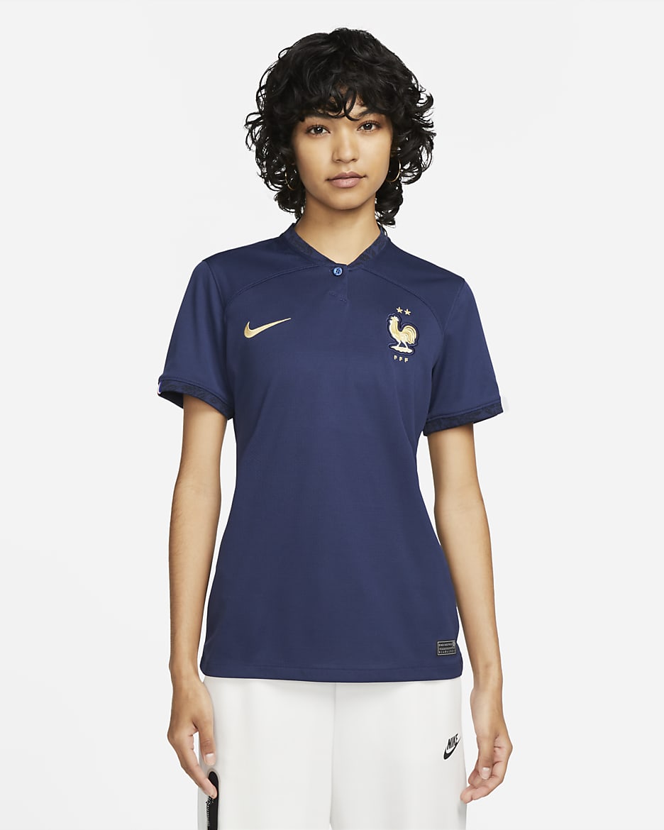 FFF 2022/23 Stadium hazai Nike Dri-FIT női futballmez - Midnight Navy/Midnight Navy/Midnight Navy/Metallic Gold