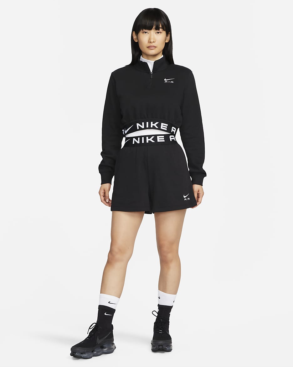 Nike Sportswear Air Women's High-Rise Fleece Shorts - Black/White